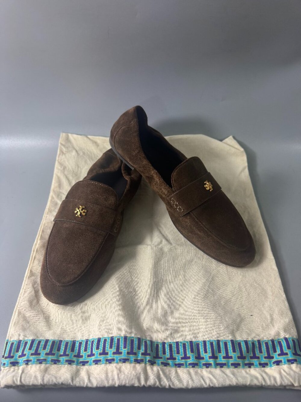 Tory Burch Chocolate Brown Suede Ballet Loafer, Size 9 M